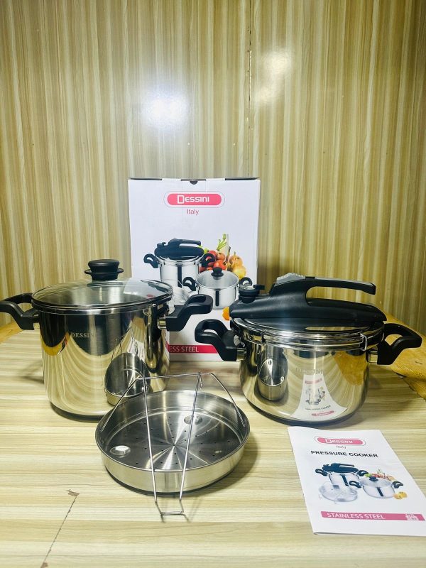 Lot Imported DESSINI ITALY 3 in 1 pressure cooker set (5+7L) - Image 4
