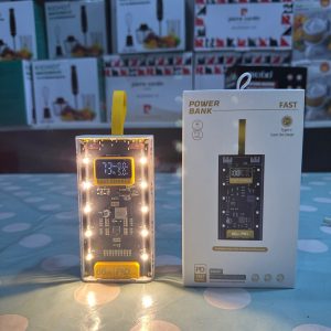 66W Transparent Digital Display Fast Charging 20,000 mAh PD Power Bank for Smartphones, Tablets, Cameras, Laptops etc.