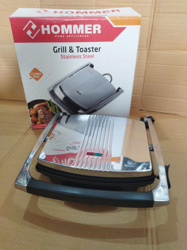 Hommer Powerful Grill and Toaster Maker stainless steel 29 x 23cm - Image 2