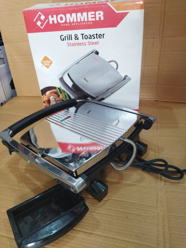 Hommer Powerful Grill and Toaster Maker stainless steel 29 x 23cm - Image 4