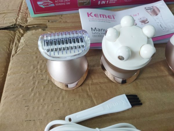 kemei 5 in 1 beauty tool kit epilator face massager wash callus remover shaver - Image 6