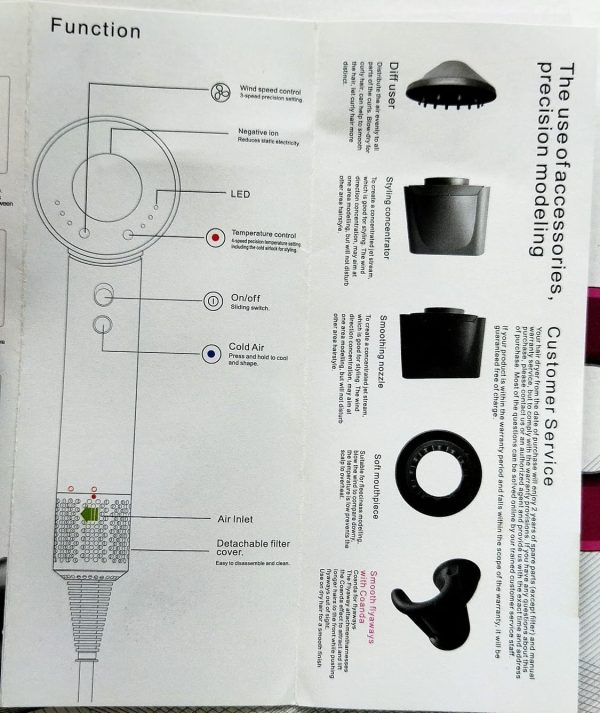 Ultrasonic leafless hair dryer imported lot - Image 9